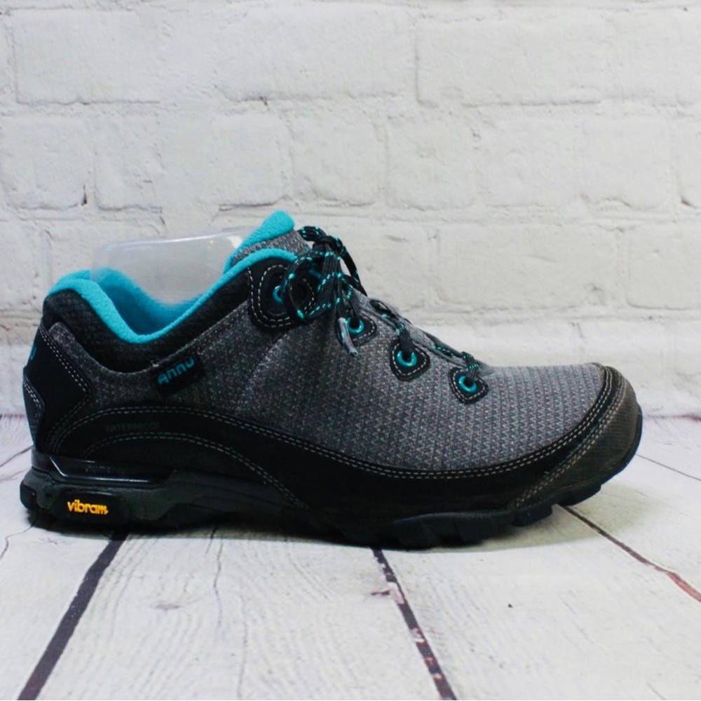 Teva AHNU Women's Air Mesh Lagoon Low Top Gray Black Teal Hiking Shoes Boots 6.5
